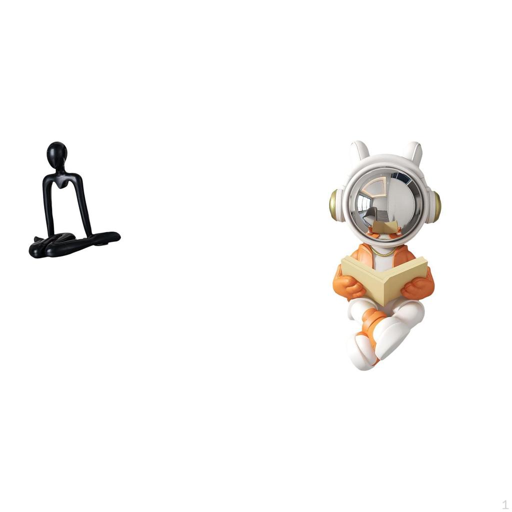 Abstract Thinker Astronaut Sculpture Decorative Figurine Tabletop Ornament Statue for Cabinet