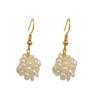 South Korea's new freshwater pearl women's earrings, retro magazine natural millet ball beads temperament round earrings women