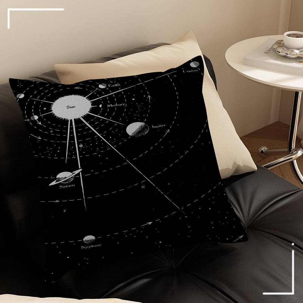 Vintage Space Astronomy Solar System Map Moon Pillow Cover Design Cushion Cover Decor Holiday Decorati