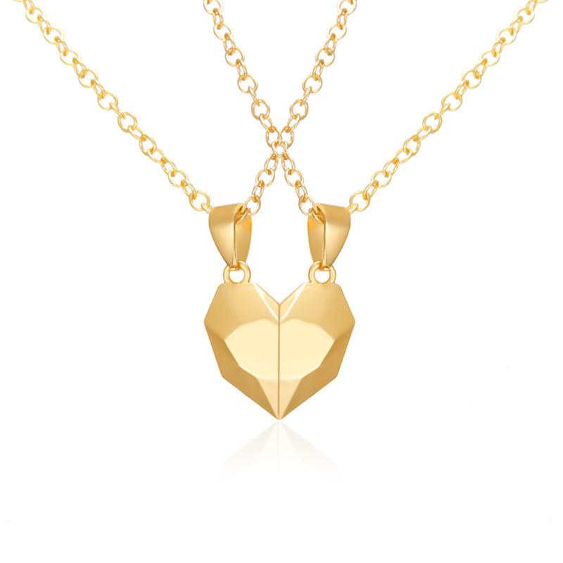 Collier Cœur Magnétique Pour Couple - 2 Chaînes 17.5 Pouces - Cadeau Saint-Valentin Ou Anniversaire