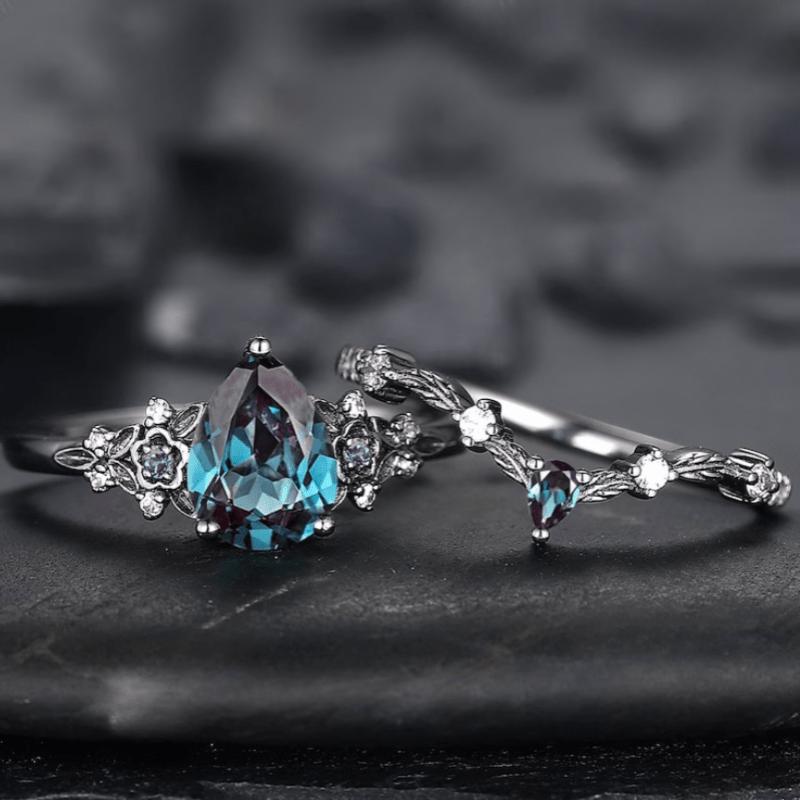 Luksusowy pierścionek kostka w kolorze pistoletowego czarnego, Kreatywny pierścionek z pnączem, Klasyczna biżuteria, nowe olśniewające akcesoria dla kobiet