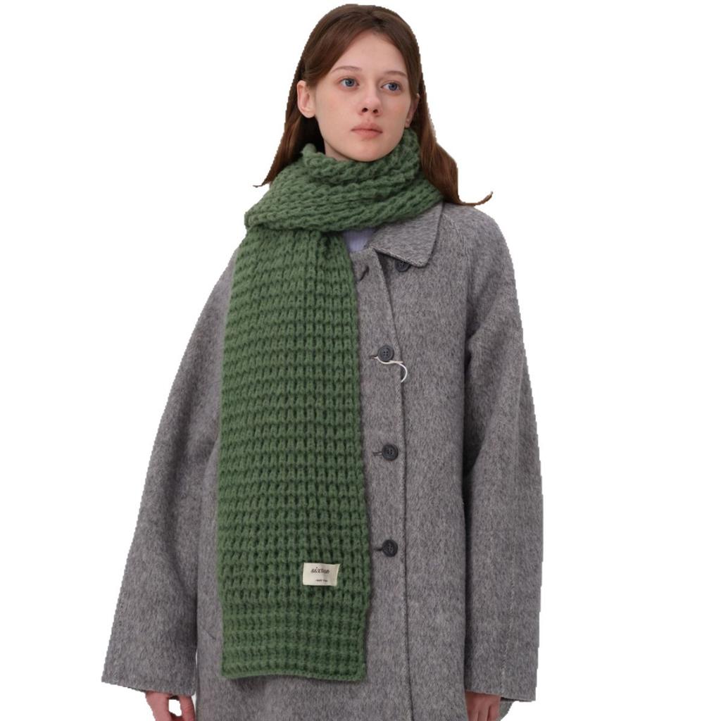 Knitted Scarf Women's Winter Thickened Warm Soft Solid Color Couple Scarf Shawl Scarf