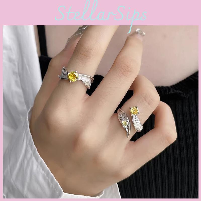 Unique Irregular Textured Zirconia Stone Ring For Women Fashionable Adjustable Open Band