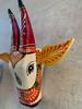 Hand-Painted Wooden Cow Wall Hanging Pair: Vintage Indian Folk Art