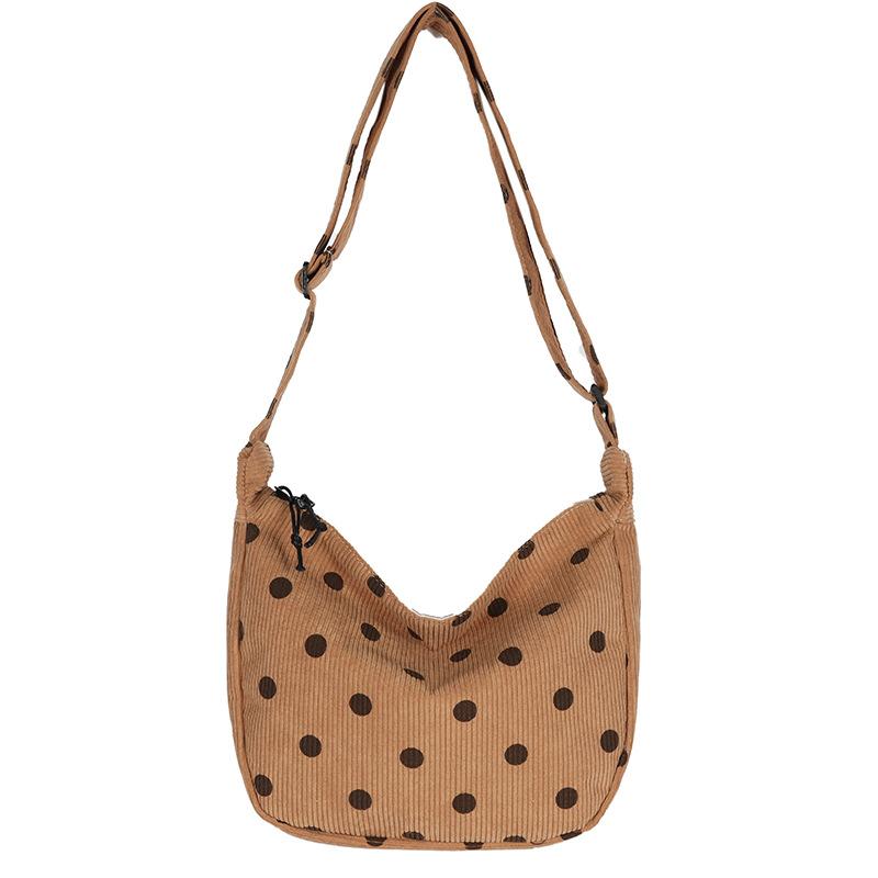 Японская сумка-мессенджер в горошек Студенческая на одно плечо Ретро-стиль Универсальная женская сумка Школьная сумка большой вместимости Женская сумка