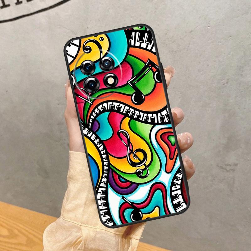 Music Piano Elegant Case For OnePlus 15R 15 13R 13 13T 12 12R 11 10 10R 10T 8T Nord CE 5 2 3 4 Lite N20 N30 Cover