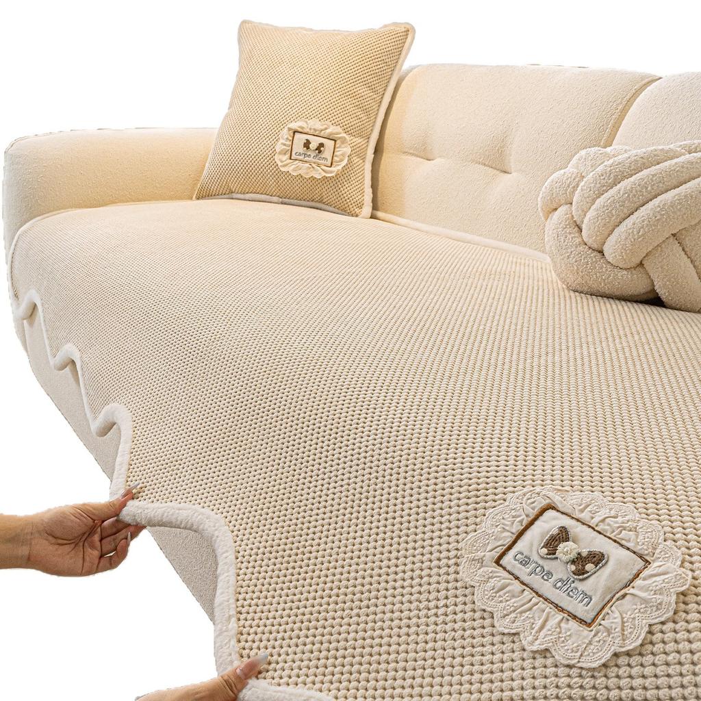 Cream wind special-shaped sofa cushion universal in all seasons 2025 new irregular sofa seat cushion fixed non-slip cover cloth towel