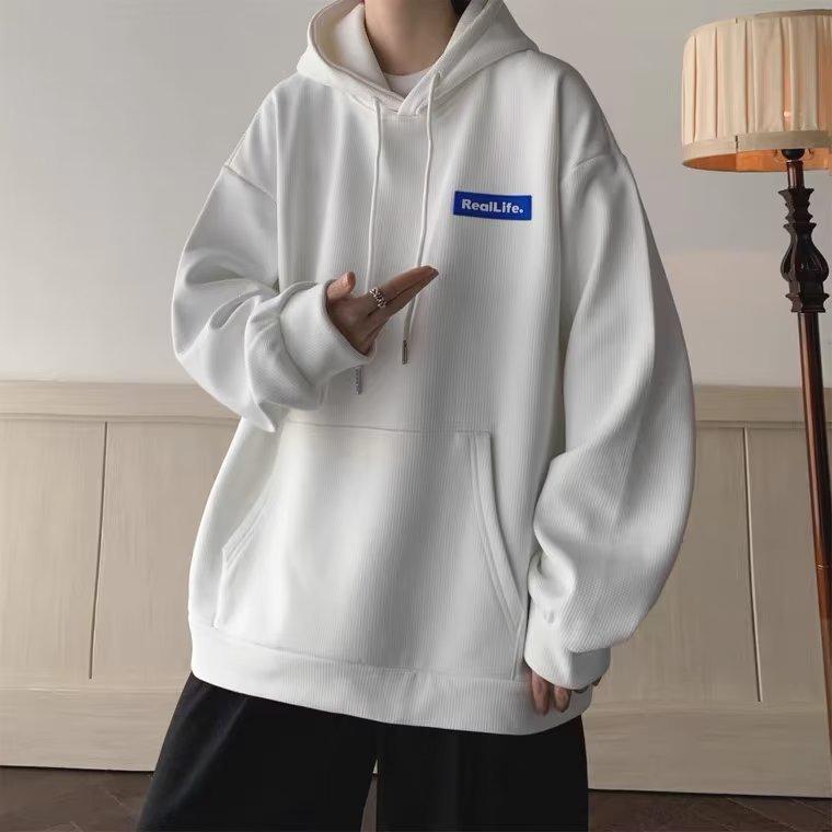 Men's Retro Oversized Fleece-Lined Hoodie - Autumn/Winter Style
