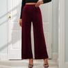 2026 Summer European & American High-Waist Velvet Wide-Leg Pants for Women