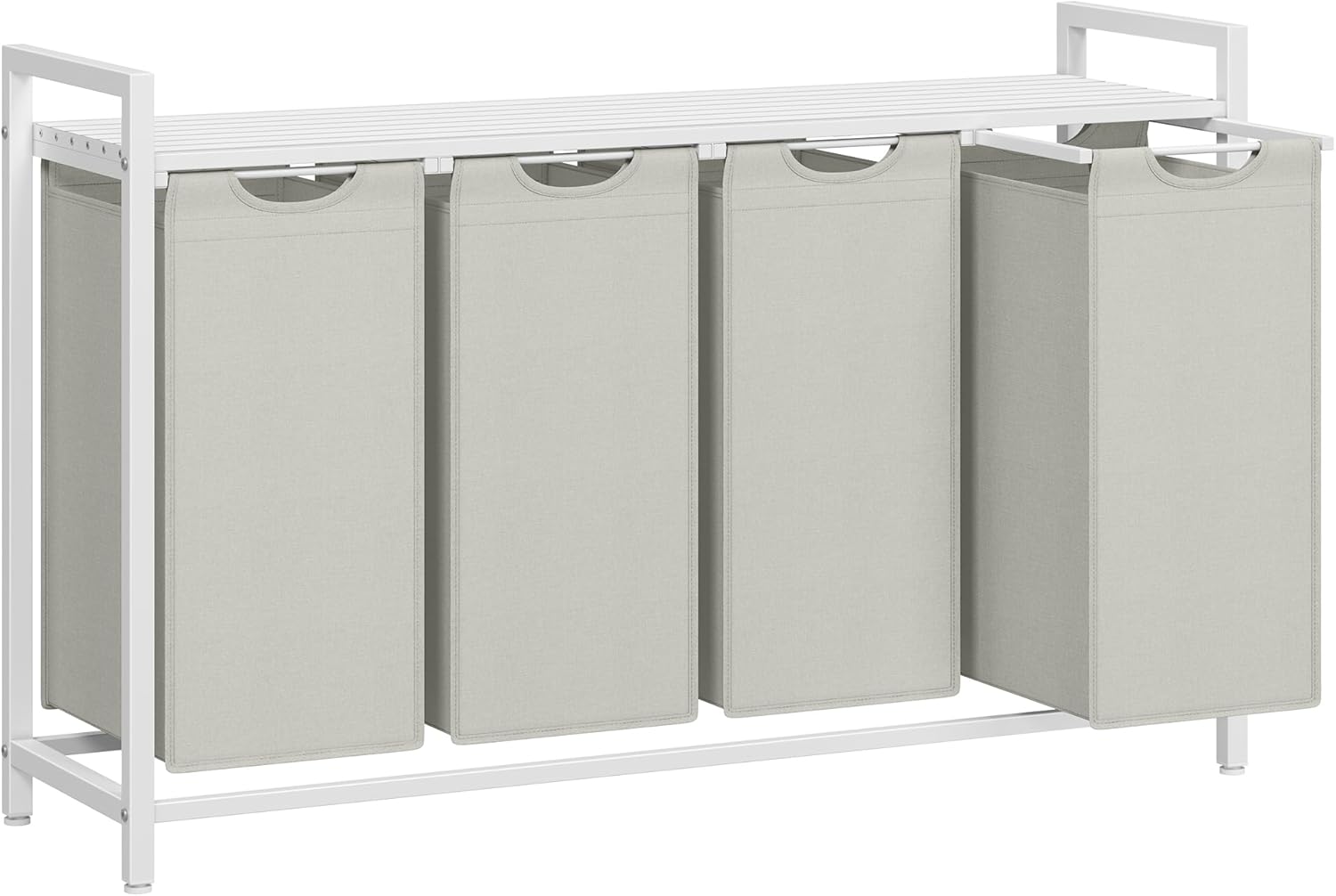 VASAGLE Laundry Basket, 4-Compartment Laundry Hamper