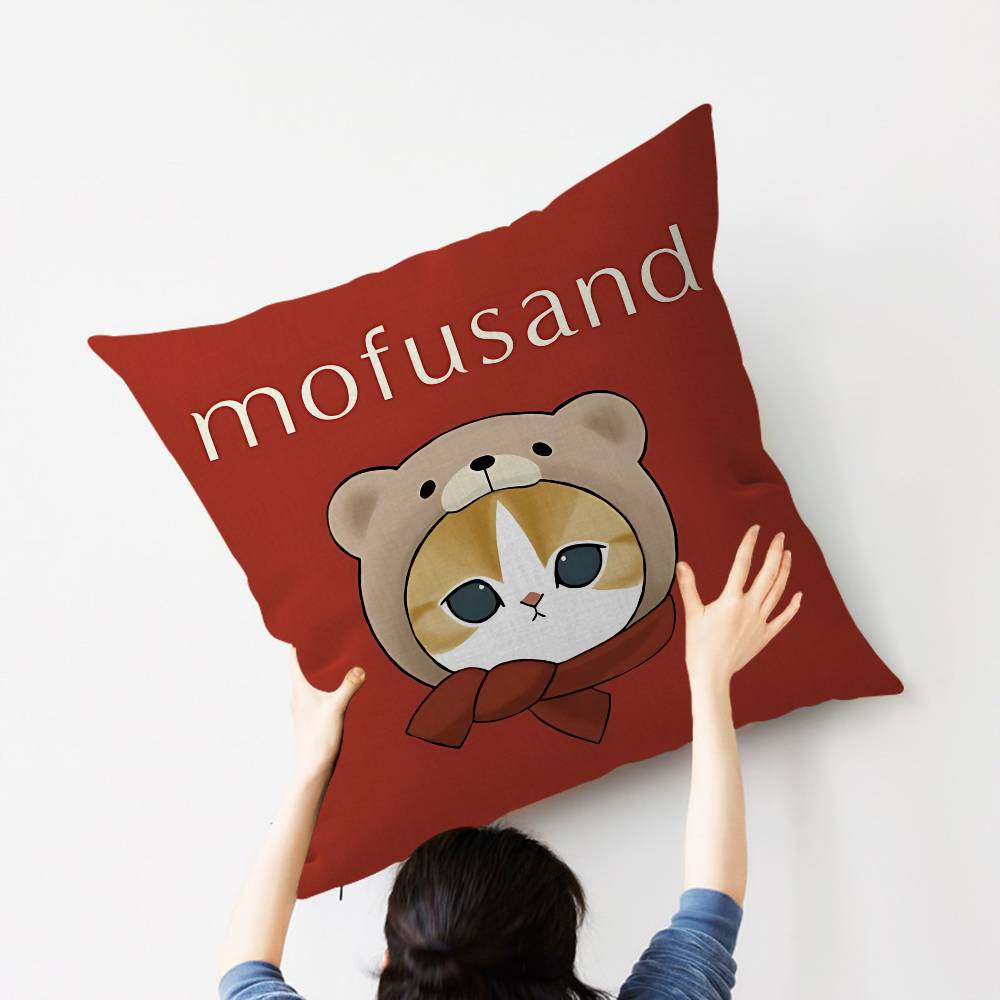 Popular Cute M-Mofusand Cat Cushion Cover Pillow Cover Decor Pillowcase Printed Cushion Case For Couch