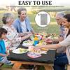 Picnic Table Cover Polyester Waterproof Windproof Tablecloth with Bench Cover Reusable Fitted Tablecloth Outdoor Dust Cover
