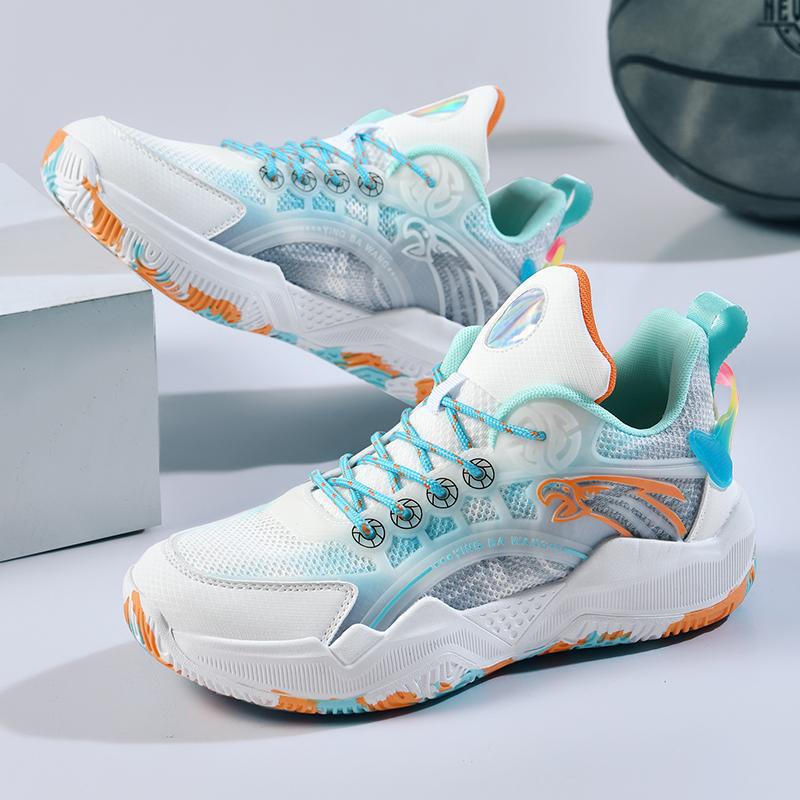 Luminous breathable mesh basketball shoes, luminous sole basketball shoes, friction has sound