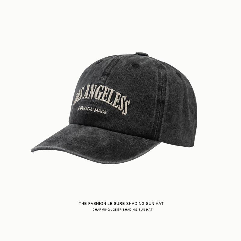 Cappello ricamato vintage lavato cappellino da baseball alla moda con visiera curva cappello parasole con parte superiore morbida cappello americano