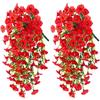 2/4Pcs UV-Resistant Artificial Flowers Morning Glory Eucalyptus Hanging Flower Plants Wedding Home Outdoor Garden Decoration
