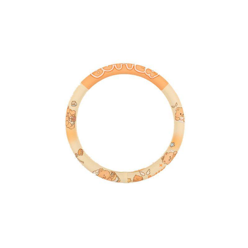 

Steering Wheel Cover, Suitable for All Seasons, Cute New Style, Non-Slip, Sweat-Absorbent, Summer Wear-Resistant, High-End Feel, Round Handlebar Cover Yellow Steering Wheel Cover Round