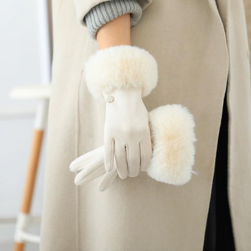 Gloves For Women In Autumn And Winter  Thickened With Velvet For Warmth