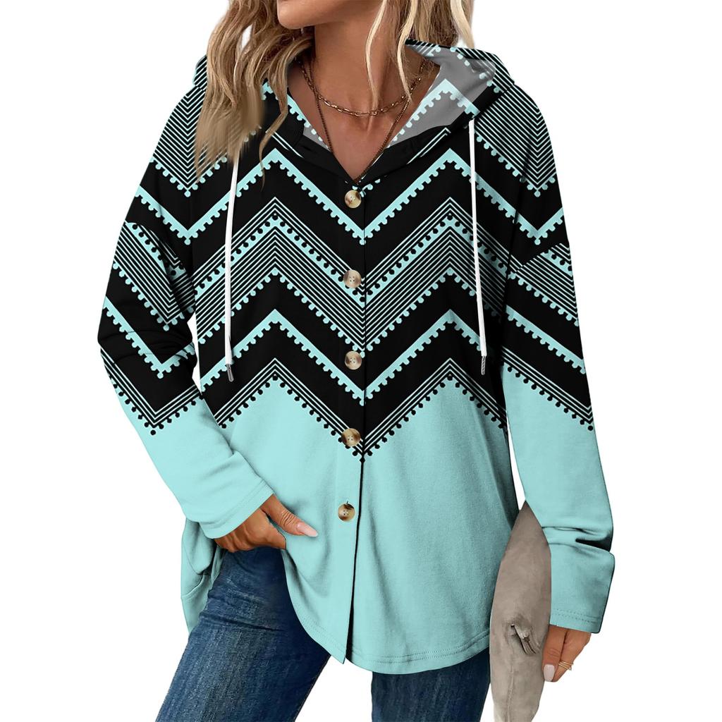 Dammode Casual Raglan Långärmad Dragsko Kappa, Vintage Knäppt Huva Kappa