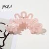 Hair Claw For Buns Back Head Shark Clip, Large Hollow Petal Shape Claw, Bun Holder Lightweight Clip Accessory, Size Shower for Thick And Half-Ties Ice