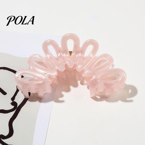 Hair Claw For Buns Back Head Shark Clip, Large Hollow Petal Shape Claw, Bun Holder Lightweight Clip Accessory, Size Shower for Thick And Half-Ties Ice