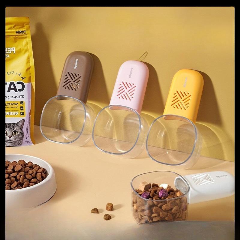 Pet Food Measuring Spoon - Not Dirty, Grain Transparent Scale, Cat Food Spoon, Dog Food Spoon - Detachable, Washable with Water