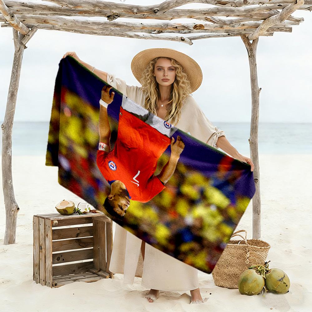 Manchester Player Portrait Beach Towel Quick-Dry Soft Microfiber Comfortable Lightweight