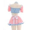 Cute Candy Girl Lolita Pink Blue Maid Dress Anime Princess Cosplay Underwear Set Pajamas Women Sexy Sweet Nightdress Drop Ship