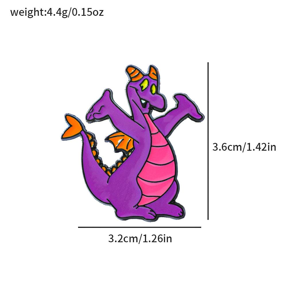 European and American film and television characters, metal badges, purple dragon alloy, oil dripping brooch, pin, bag decoration