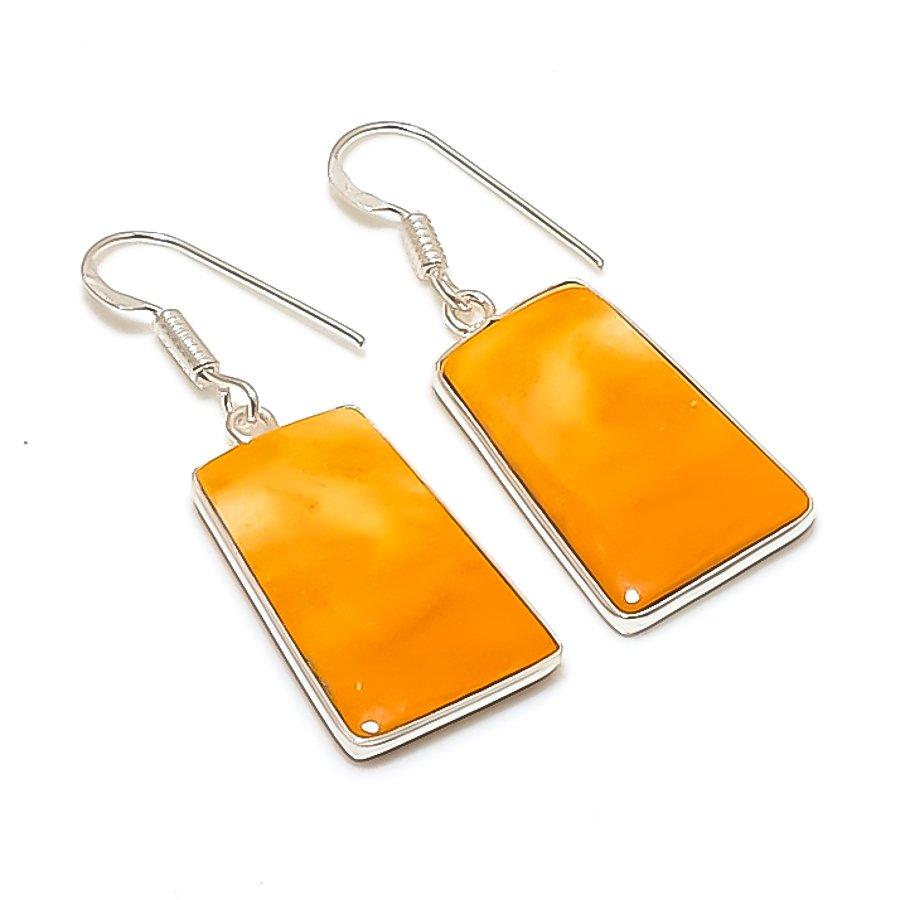 Natural Maligano Jasper Gemstone 925 Sterling Silver Jewelry Earring 1.69 AE-12148