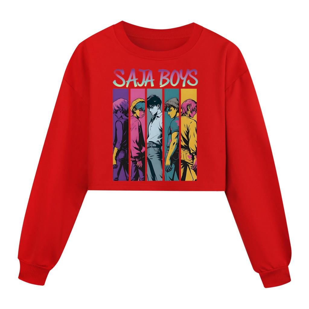 Kids Girls Anime Cartoon POP Singer Super Star Mira Rumi Zoey Saja Boys Printed Casual Long Sleeves Round Neck Sweatshirt Top