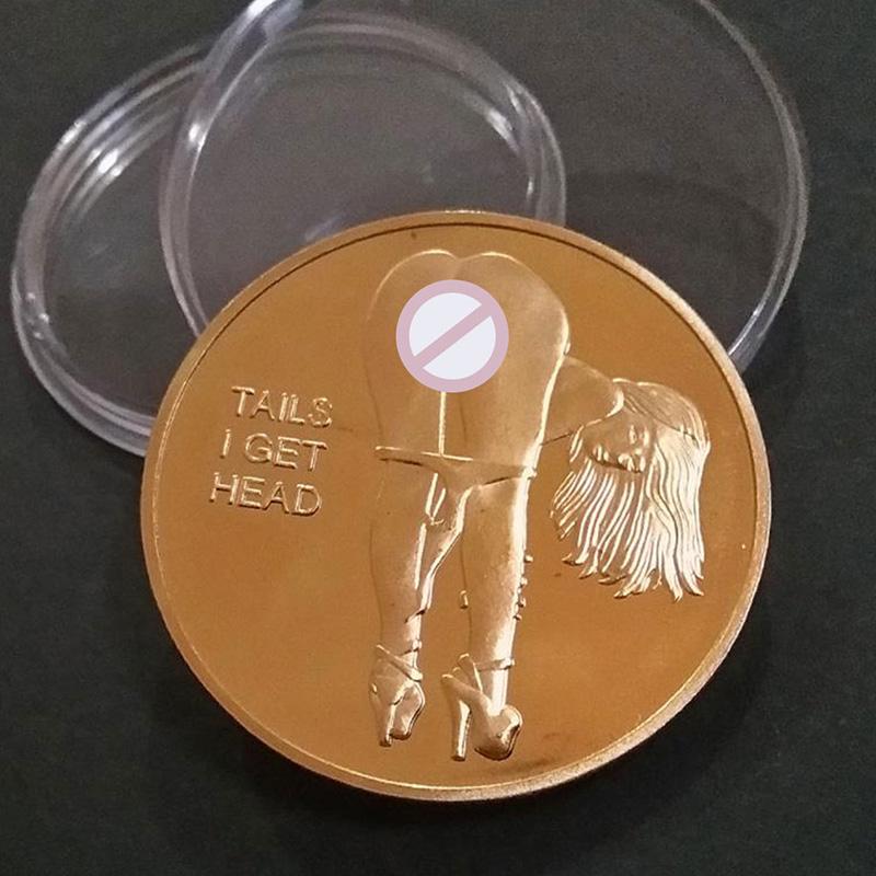 Sexy Woman Coin Get Tails Head! Adult Challenge Lucky Girl Commemorative Coins