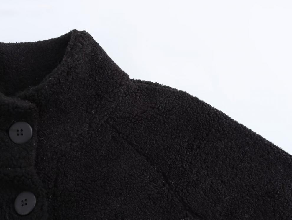 European & American High Street Style Women's Fleece Long Coat Jacket 