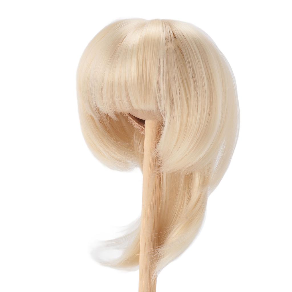 Doll Short Straight Wig Soft Comfortable Realistic 1 4 Doll Wigs Synthetic Hair for 18.5‑21cm Head Circumference Cream