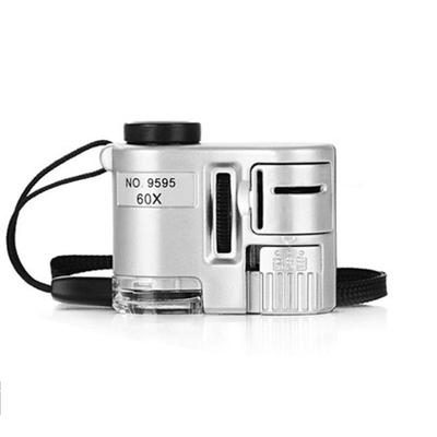 60X LED Portable Microscope Magnifier with UV Light for Jewelry, Antiques, and Stamp Identification