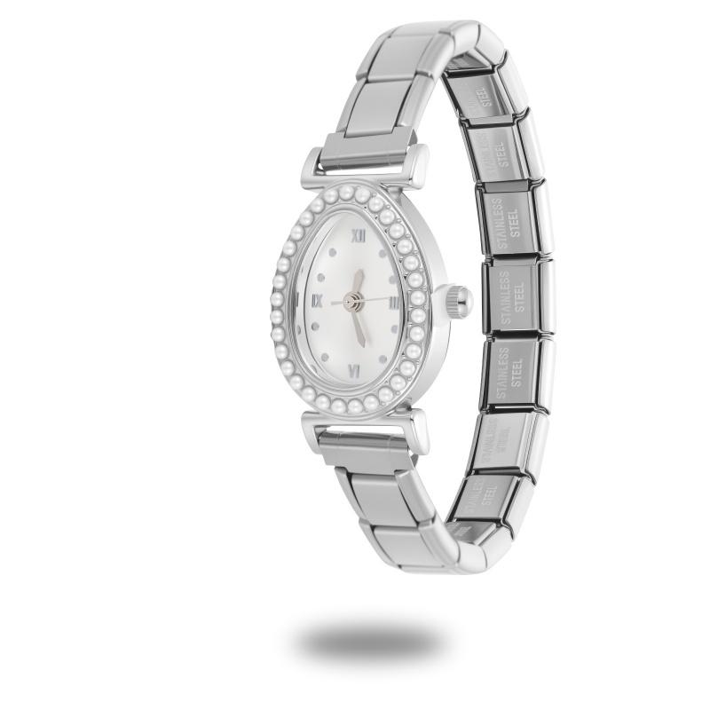 Wholesale Vintage Men Women's High Quality Stainless Steel Oval Watch Head Bracelet Fit 9MM DIY Charm Fashion Bangle Jewelry