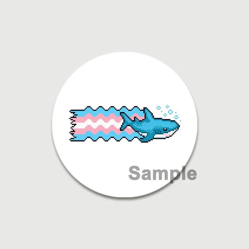 32/44/58mm Funny Brooch Pins for Backpack Clothes Round Tinplate Enamel Pin Custom Pig Love Snowman Wolf Art Badge Jewelry Gifts