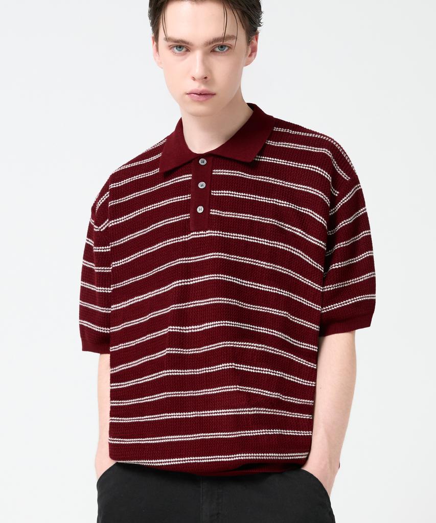 TRILLION (Collar/Henry Neck) Washable Daily Short Sleeve Knit_8 Colors (Type I)
