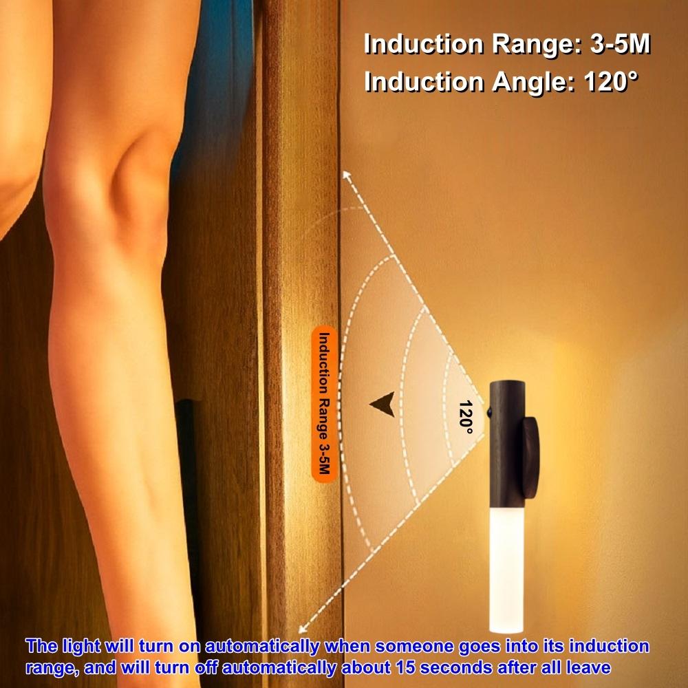 LED USB Night Light Magnetic Wall Lamp Kitchen Cabinet Closet Motion Sensor Light Home Staircase Room Bedside Table Move Lamp
