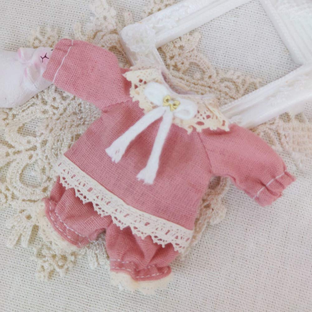 Rakulifey OB11 Size Outfit Set: Jacket and Shorts, Obitsu 11 Clothes, Obitsu Doll Clothes, 2-Piece Set, Gift (Pink)