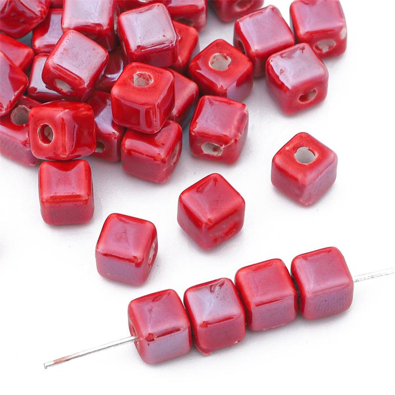 Five-Petal Flower Ceramic Beads for DIY Jewelry Making