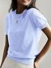 Round Neck Short Sleeve Thin Knit Loose Casual Women's Top - Summer/Autumn Collection