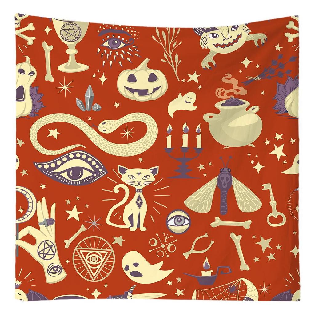 Home decoration halloween ghost print tapestry wall hanging European and American ins halloween decoration 230x180cm tapiz
