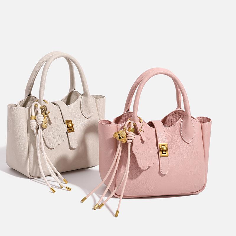 Lychee Korn Bøtteveske Dame Vår Limited Søt og Nydelig Håndveske High-grade Følelse Enkelt Skulder Crossbody Veske