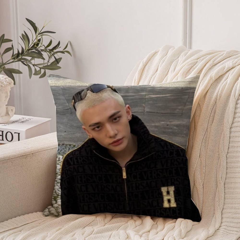 H-Hot KPOP Idol H-Hyunjin Pillow Case Home Decor Throw For Sofa Bed Car Room Decor Gift Idea