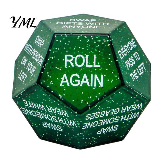 Easy Read Game Dice Santa Swap Gift Exchange Dice, Christmas Stocking Stuffers White Elephant Glitter Multi-sides for Present Party