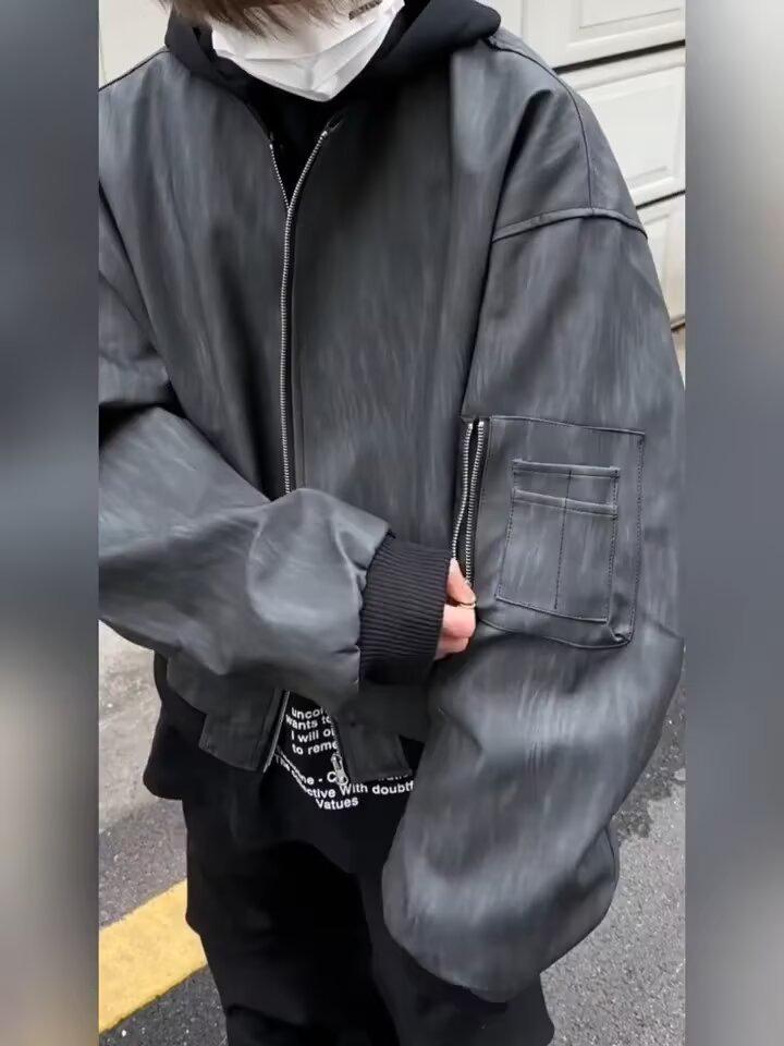 Trendy Men's Faux Two-Piece Hip-Hop Jacket - Hooded, Rebellious, and Stylish for Spring and Autumn