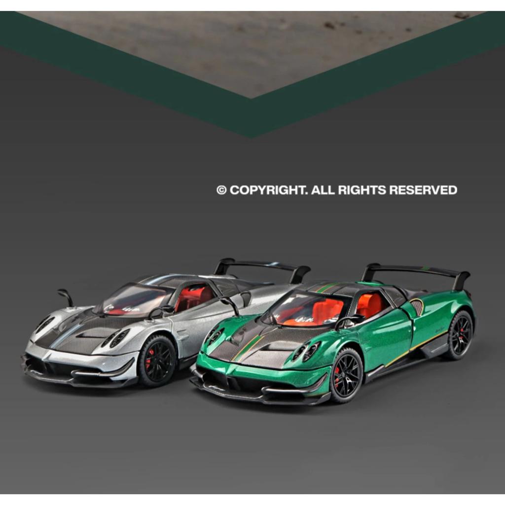 1/24 Pagani Huayra BC Supercar Alloy Die Cast Toy Car Model Sound and Light Pull Back Children's Toy Collectibles Birthday Gift