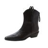 Schwarze Martin-Stiefel Damen neue spitze Innenhöhe Reißverschluss schlanke kurze Stiefel Damenstiefel V-Ausschnitt kurze Chelsea-Stiefel