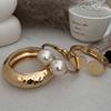 Ingemark 4 Styles Creative Trendy Imitation Pearls Chunky Spring Bangle Women Hip Hop Heavy Metal Open Wide Cuff Bangle Jewelry