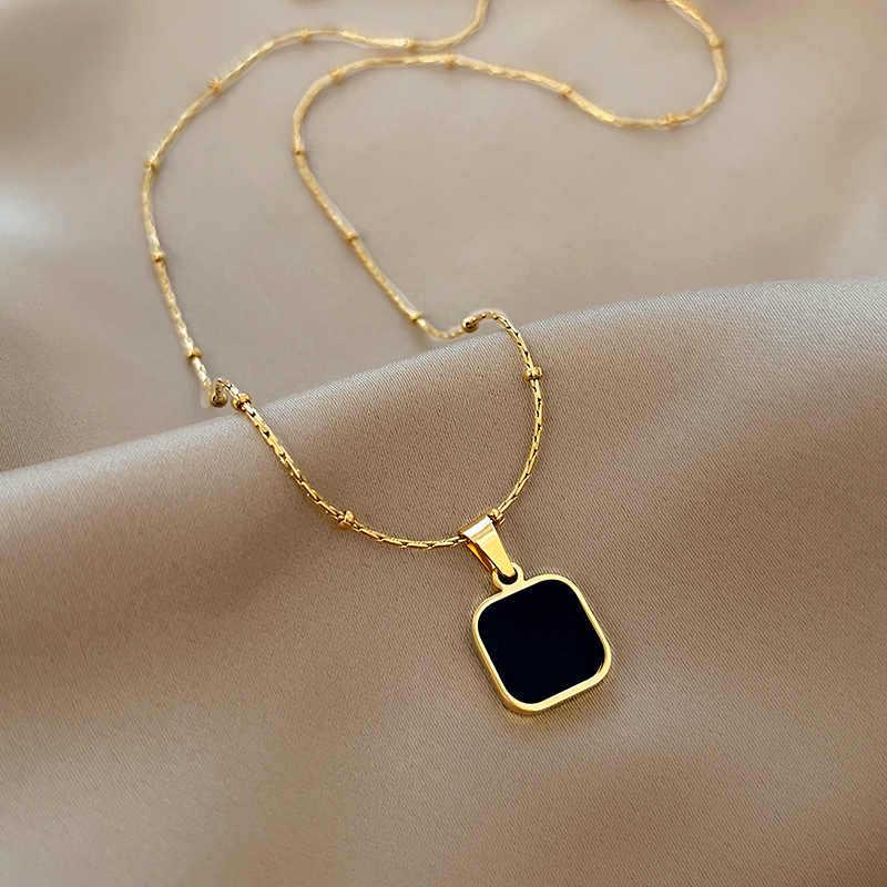 2025 Luxury Square Pendant Necklace - Women's High-End Clavicle Chain Choker